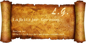 Lajbiczjer Gerzson névjegykártya